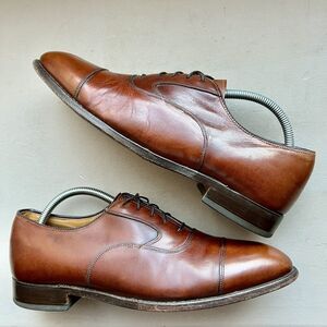 Johnston & Murphy Limited Collection Cognac Brown Leather Dress Cap Toe Oxford 9